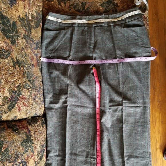 Vintage 90s, gray, brown, black, turquoise light plaid/stripes, L, Jessica Sears - Picture 8 of 10